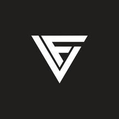 Leinwandbilder - Triangle shape FV or VF unique logo logo design.