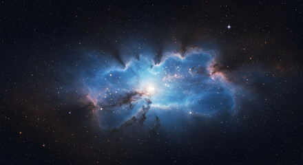 Wall Mural - spectacular nebula and stars in deep space background with stunning cosmic glow