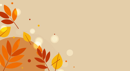 Poster - Elegant autumn foliage background with soft bokeh and autumnal colors backdrop