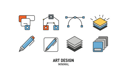 Graphic Design Elements Icons Collection Creative Art Design Simple Flat Illustration Vectors