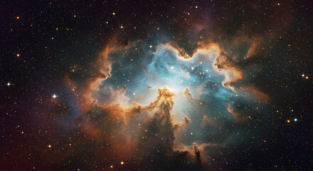 Wall Mural - stunning nebula image with vibrant colors and cosmic dust in deep space