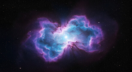 Wall Mural - stunning nebula in deep space with stars and vibrant purple and blue colors