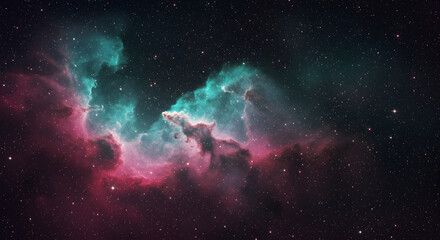 Wall Mural - stunning nebula in deep space, colorful cosmic clouds with stars background