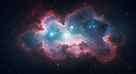 Wall Mural - stunning nebula in deep space with stars and cosmic dust forming beautiful clouds