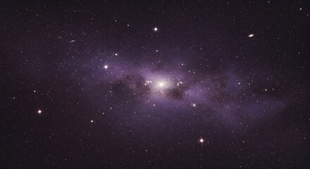 Wall Mural - stunning view of a galaxy with bright stars in the vast space background