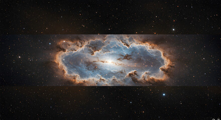 Wall Mural - stunning view of a nebula in space with many stars in the background