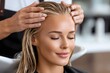 © Gatherina - Hairdresser washing hair of client in beauty salon with hair mask treatment