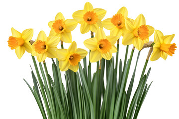 Wall Mural - high-resolution daffodil flower cluster isolated on transparent background — detailed png botanical 