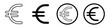 © Habiba Anika - Euro currency icon set. Europe currency sign symbol , vector illustration.