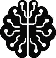 Poster - Simple ai brain icon graphic representing artificial intelligence and technology concepts
