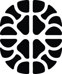 Aufkleber - Simple black silhouette artificial intelligence brain icon design with transparency