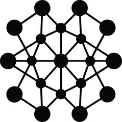 Aufkleber - Abstract neural network connection silhouette design for technology and digital concepts