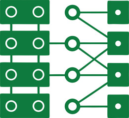 Aufkleber - Abstract green diagram illustrating connectivity and data flow on transparent background