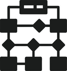 Aufkleber - Modern black silhouette depicting machine learning algorithm flowchart diagram vector design