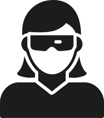 Poster - Minimalist black avatar design depicting a person ready for the metaverse experience