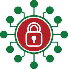 Poster - Abstract digital security illustration depicting data protection and cyber safety concepts