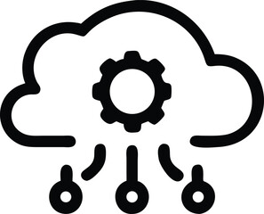 Poster - Cloud data processing silhouette vector design representing technology and information transfer
