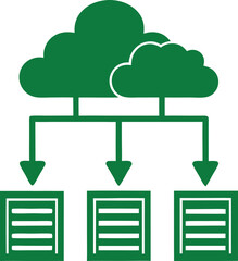 Poster - Cloud computing illustration representing data transfer and storage in vector format