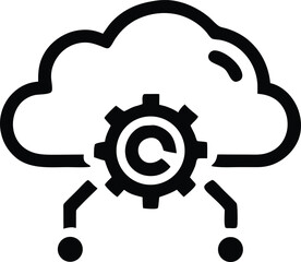 Aufkleber - Cloud data processing silhouette representing technology and information sharing