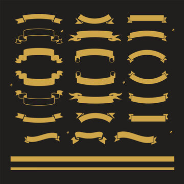 Ribbon banner set. Simple ribbons. Vector