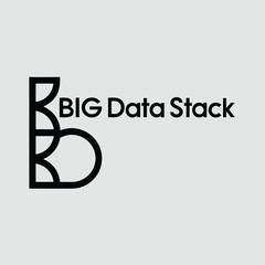 Aufkleber - Modern big data stack logo design with minimalist black vector style
