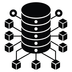 Aufkleber - Server data center network abstract concept with connected processing data cubes