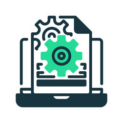 Poster - Laptop Work line icon. Universal creative premium symbol. Vector sign icon logo template. Vector illustration