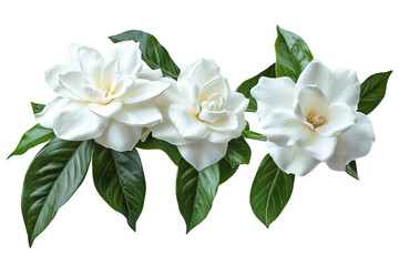 Wall Mural - delicate white gardenia blossom cluster — high-resolution isolated png with transparent background i