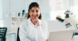 © PP/peopleimages.com - Happy, woman and portrait of scientist in laboratory for medical research, project or study. Laptop, smile and female microbiologist with computer for pharmaceutical innovation in science facility.