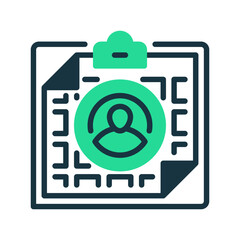 Poster - Clipboard with User line icon. Universal creative premium symbol. Vector sign icon logo template. Vector illustration