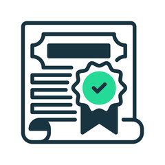 Poster - Certificate Dual Tone line icon. Universal creative premium symbol. Vector sign icon logo template. Vector illustration