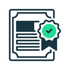 Poster - Certificate Dual Tone line icon. Universal creative premium symbol. Vector sign icon logo template. Vector illustration