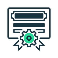 Poster - Certificate Dual Tone line icon. Universal creative premium symbol. Vector sign icon logo template. Vector illustration