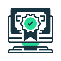 Poster - Certificate Dual Tone line icon. Universal creative premium symbol. Vector sign icon logo template. Vector illustration