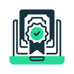 Poster - Certificate Dual Tone line icon. Universal creative premium symbol. Vector sign icon logo template. Vector illustration