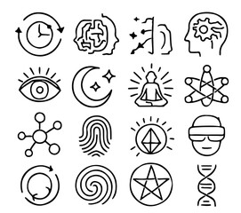 Poster - A seamless pattern of diverse vector icons and symbols, perfect for illustration design and decoration