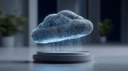 Aufkleber - A conceptual image illustrating cloud computing in healthcare, with a digital cloud symbolizing storage and processing of health data. The background is clean and modern, providing ample copy space