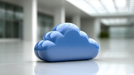 Aufkleber - A conceptual image illustrating cloud computing in healthcare, with a digital cloud symbolizing storage and processing of health data. The background is clean and modern, providing ample copy space
