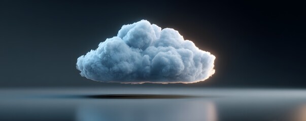 Poster - In a visually compelling composition, health data flows into a cloud symbolizing cloud computing in healthcare. The scene emphasizes the secure and efficient management of medical information, with a