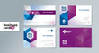 © adhi megatama - A set of professionally designed two-sided business card templates with modern purple & blue geometrics on a white background – Modern Geometric Design to Make Your Brand Stand Out with Style