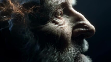 Poster - elderly man's neural network gradually fading, visualizing progressive brain connections deteriorati
