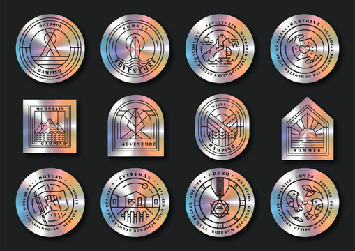 Holographic Sticker set Art & Illustration