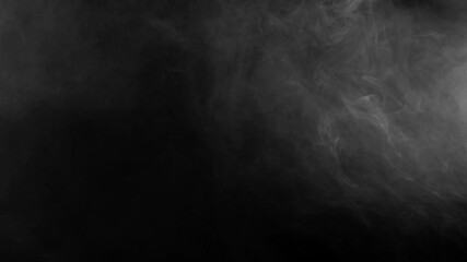 Wall Mural - soft white fog gently enters from the upper right corner of a black screen. perfect subtle overlay f