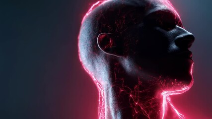 Poster - Neural connections glowing pink, visualizing synaptic firing across human brain during deja vu moment, revealing intricate neurological process through medical science animation