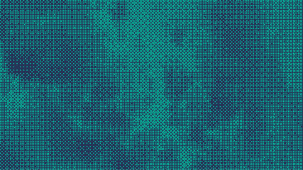 Poster - Pixelated bitmap gradient texture. Retro pixel art, green dither pattern, 8 bit background. Leisure or arcade games duotone border frame. Vector illustration