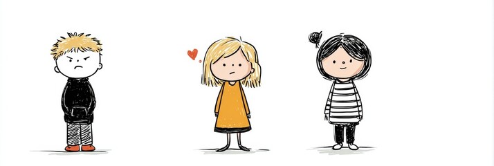 Poster - Roles in Bullying Depicted Through a Simple Illustration Showing the Bully, Victim, and Bystander in a School Setting