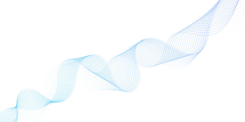 Leinwandbilder - Smooth wave abstract vector background layout design.background image with dynamic curves.Abstract blue futuristic blend waves lines technology background and sound wave lines on white background.	
