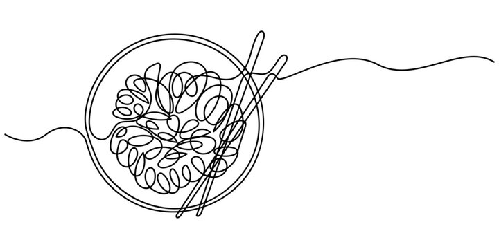 chow mein Continuous one line drawing, One line illustration of ramen bowl, 
 Link ×Title:
Vector illustration of spaghetti isolated on white background for kids coloring activity worksheet/workbook.