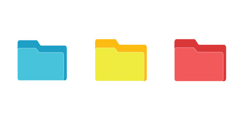 Aufkleber - computer file folder icons set. colorful document folders. office folder icons with documents. folde