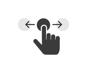 Poster - Swipe left right glyph simple icon, slide drag hand finger touch screen gesture vector graphic pictogram black, horizontal scroll info hint switch image clip art